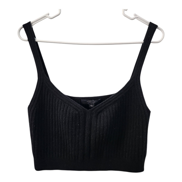 All Saints Tops - Allsaints Wool Blend Knit Crop Tank Top L Black Shell Minimalist Classic Office